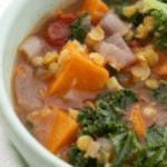 Hearty Lentil Soup – with Sweet Potatoes and Crunchy Kale