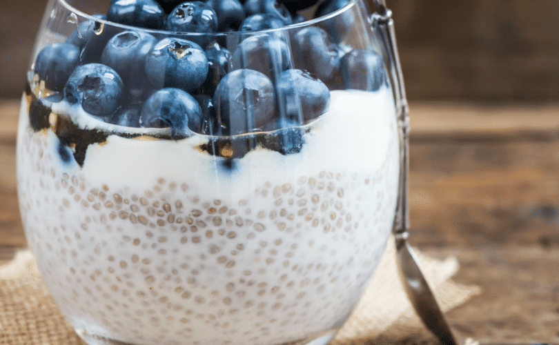 Chia pudding with berries